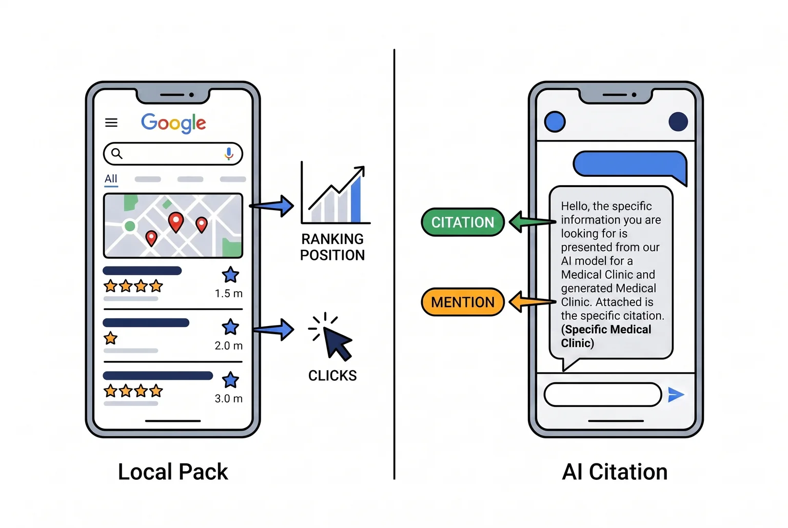 Whether the entry point is a ranked local listing or a cited AI answer, the sequence built in earlier stages is what the visitor actually finds when they arrive.